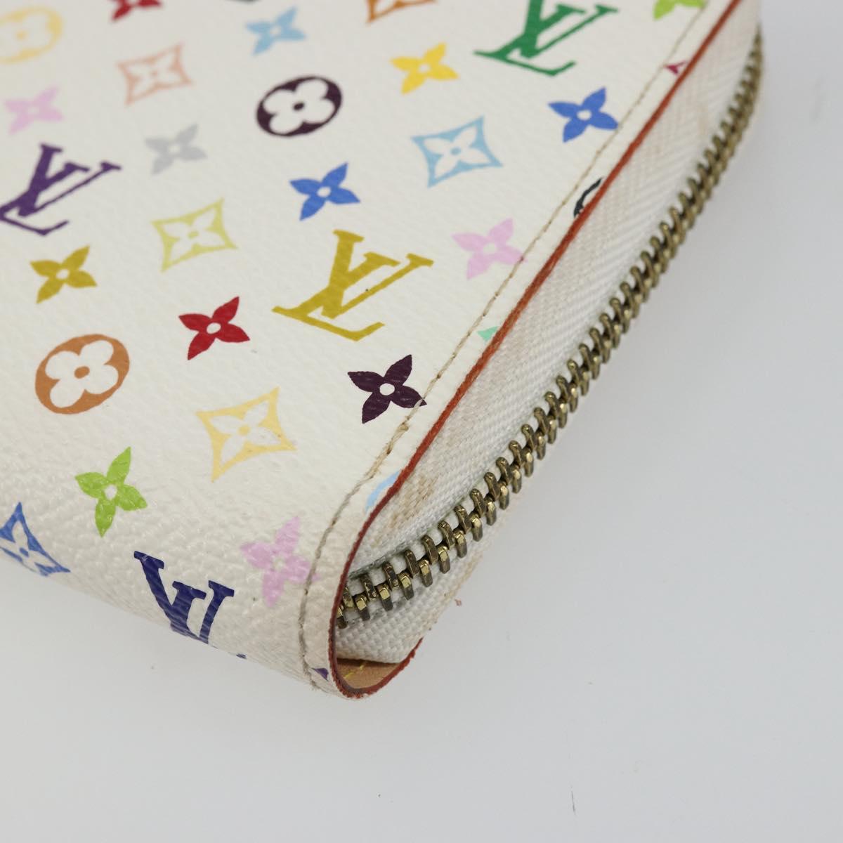 LOUIS VUITTON Monogram Multicolor Zippy Wallet White M60241 LV Auth 178601A