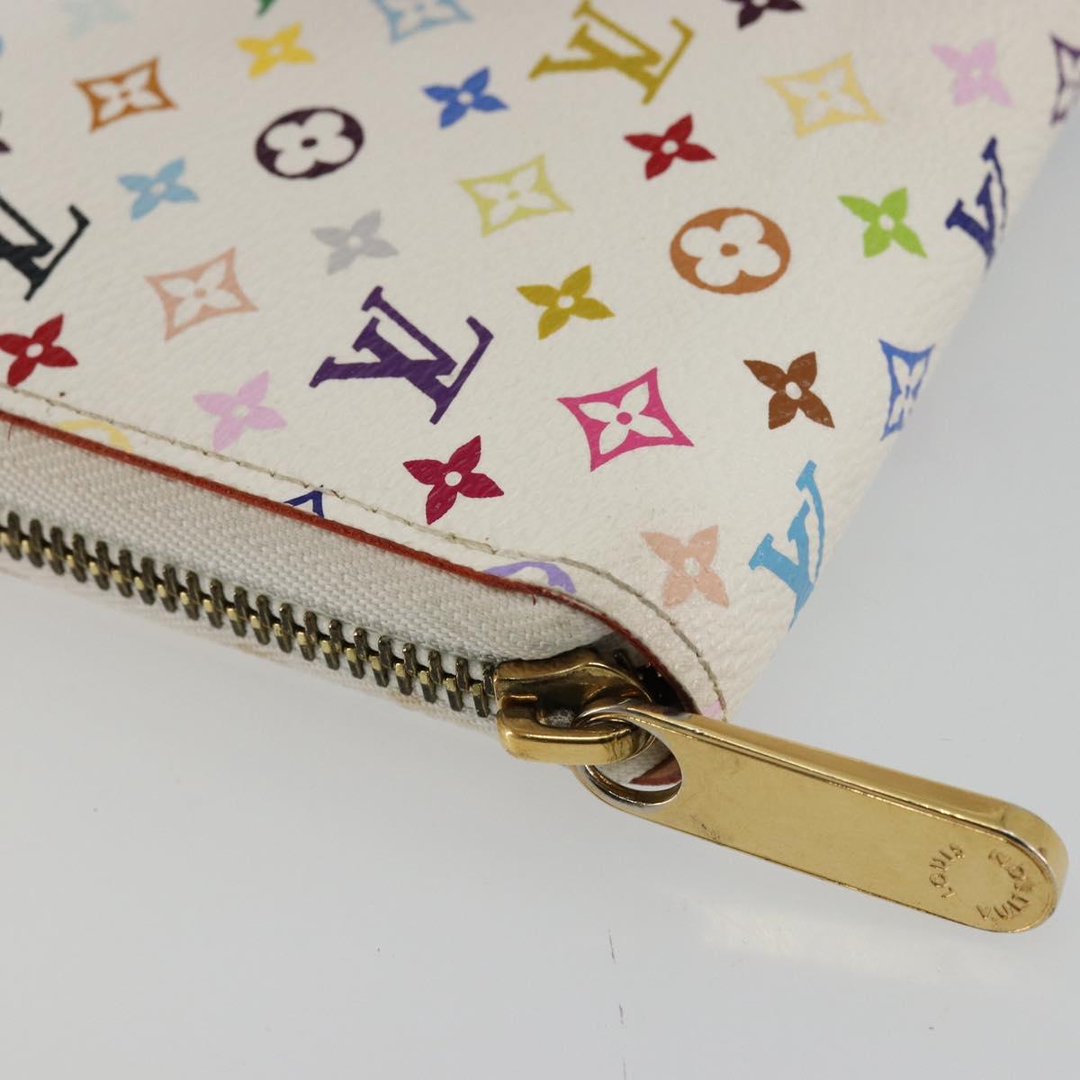 LOUIS VUITTON Monogram Multicolor Zippy Wallet White M60241 LV Auth 178601A