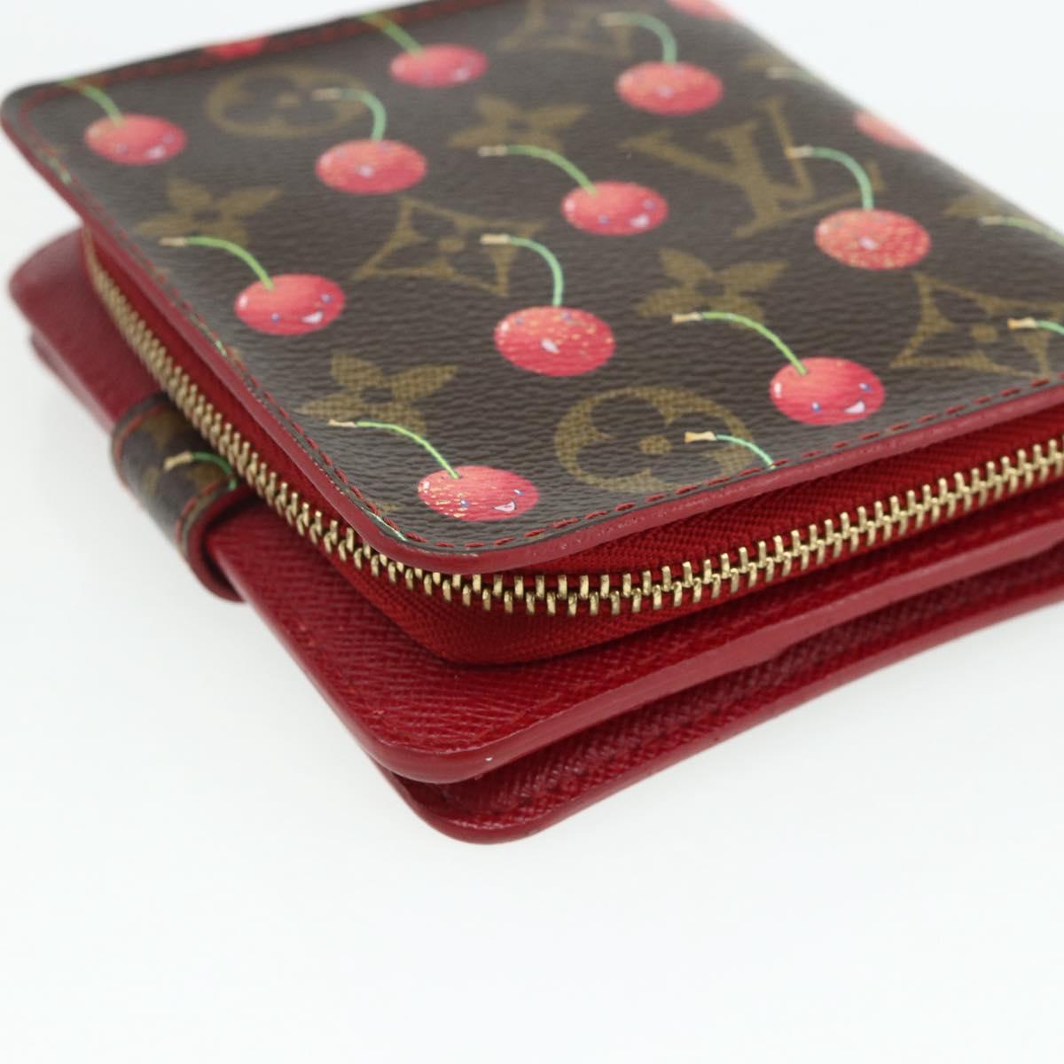LOUIS VUITTON Monogram Cherry Compact Zip Bifold Wallet M95005 LV Auth 178602A