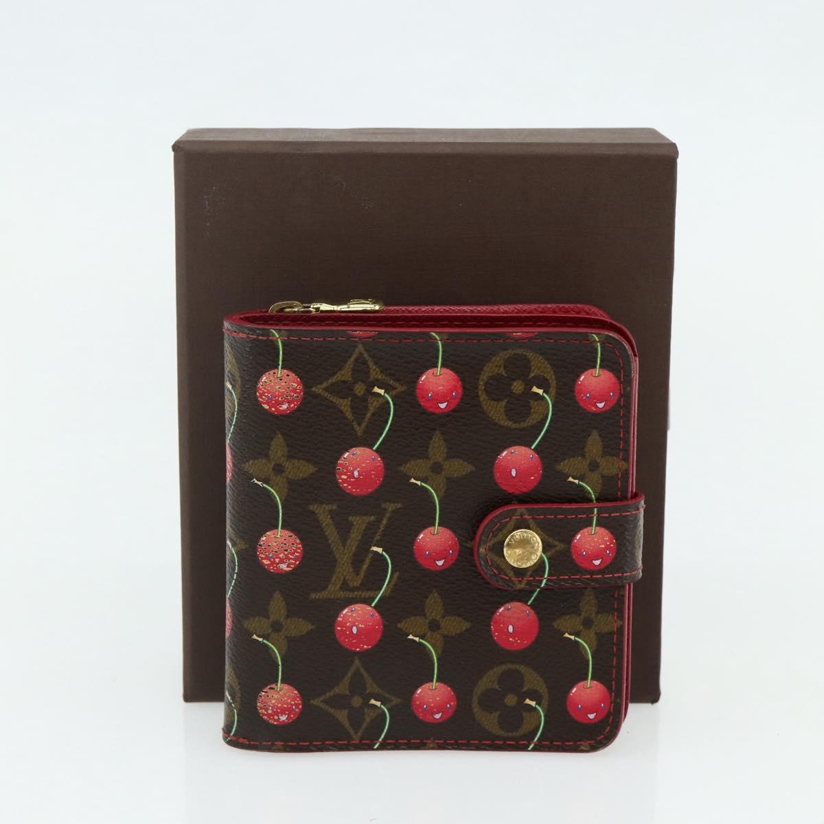 LOUIS VUITTON Monogram Cherry Compact Zip Bifold Wallet M95005 LV Auth 178602A