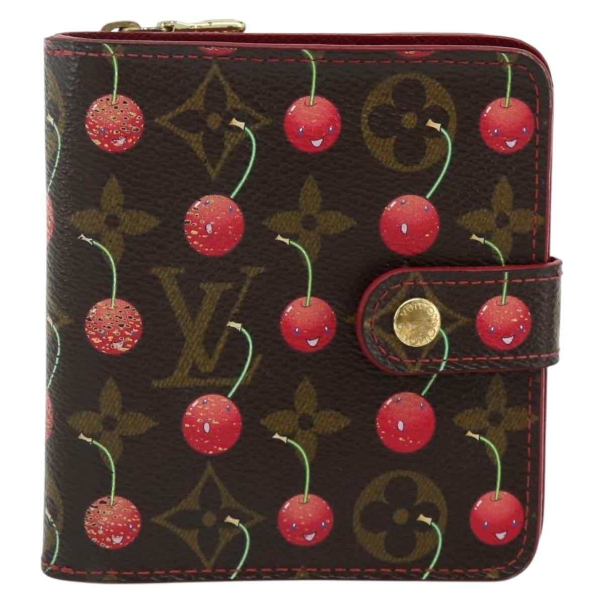 LOUIS VUITTON Monogram Cherry Compact Zip Bifold Wallet M95005 LV Auth 178602A