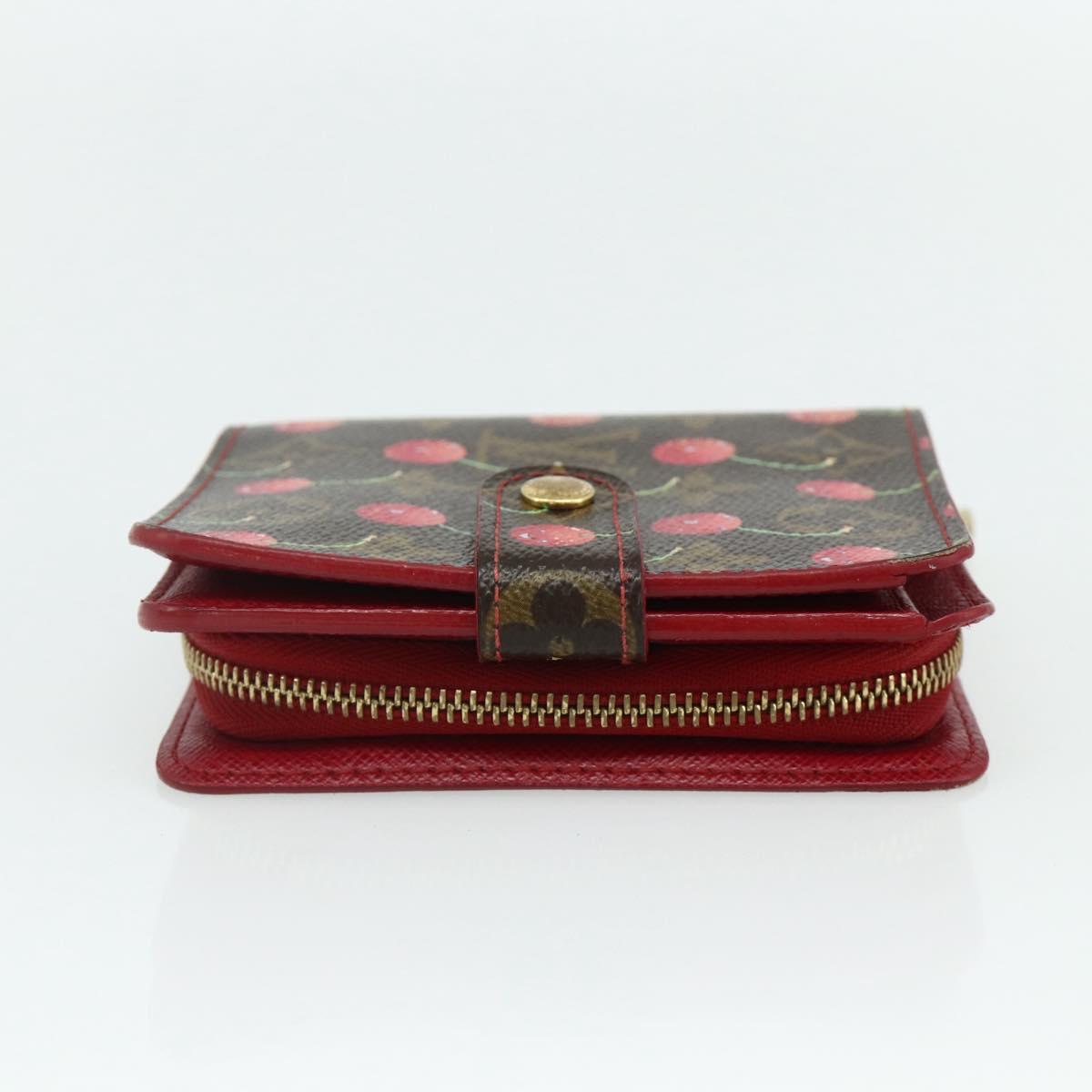 LOUIS VUITTON Monogram Cherry Compact Zip Bifold Wallet M95005 LV Auth 178602A