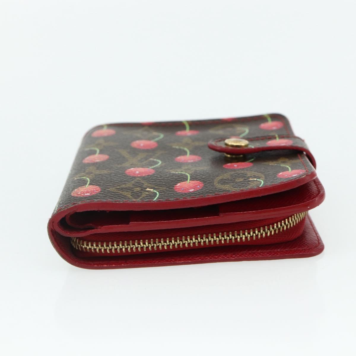 LOUIS VUITTON Monogram Cherry Compact Zip Bifold Wallet M95005 LV Auth 178602A