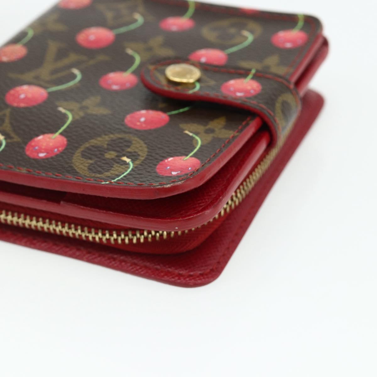 LOUIS VUITTON Monogram Cherry Compact Zip Bifold Wallet M95005 LV Auth 178602A