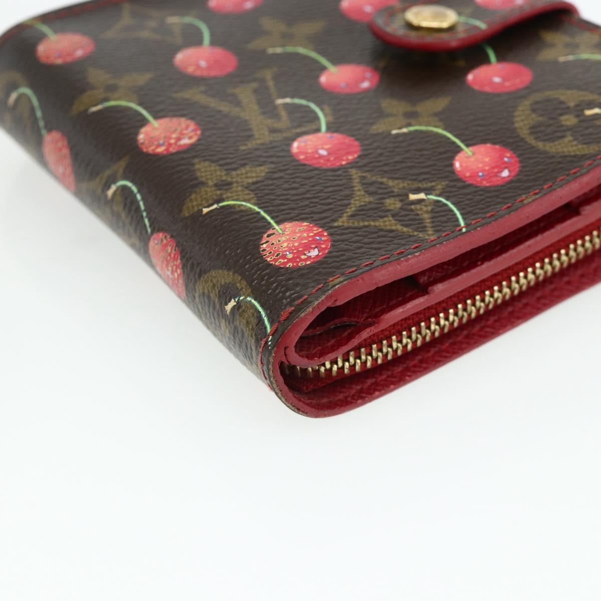 LOUIS VUITTON Monogram Cherry Compact Zip Bifold Wallet M95005 LV Auth 178602A
