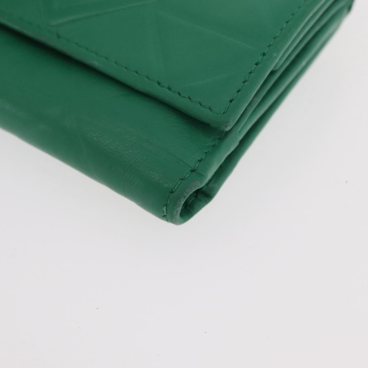 PRADA Wallet Leather Gold Green Auth 178603V