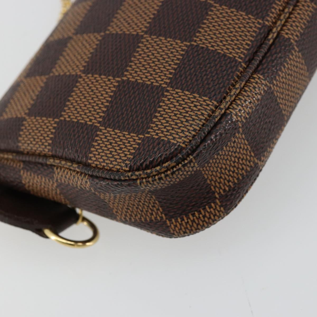 LOUIS VUITTON Damier Ebene Mini Pochette Accessoires Pouch N58009 Auth 178604A