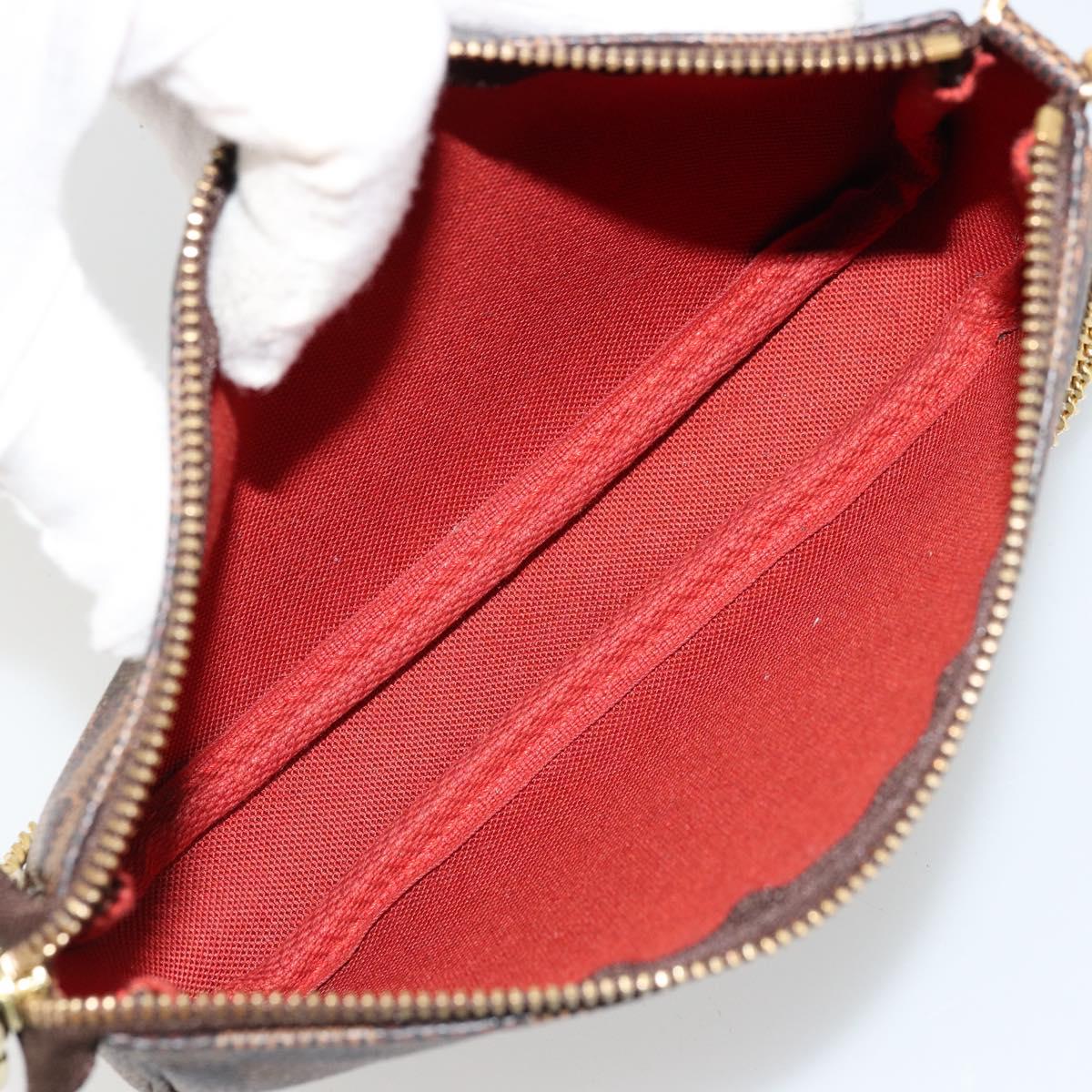 LOUIS VUITTON Damier Ebene Mini Pochette Accessoires Pouch N58009 Auth 178604A