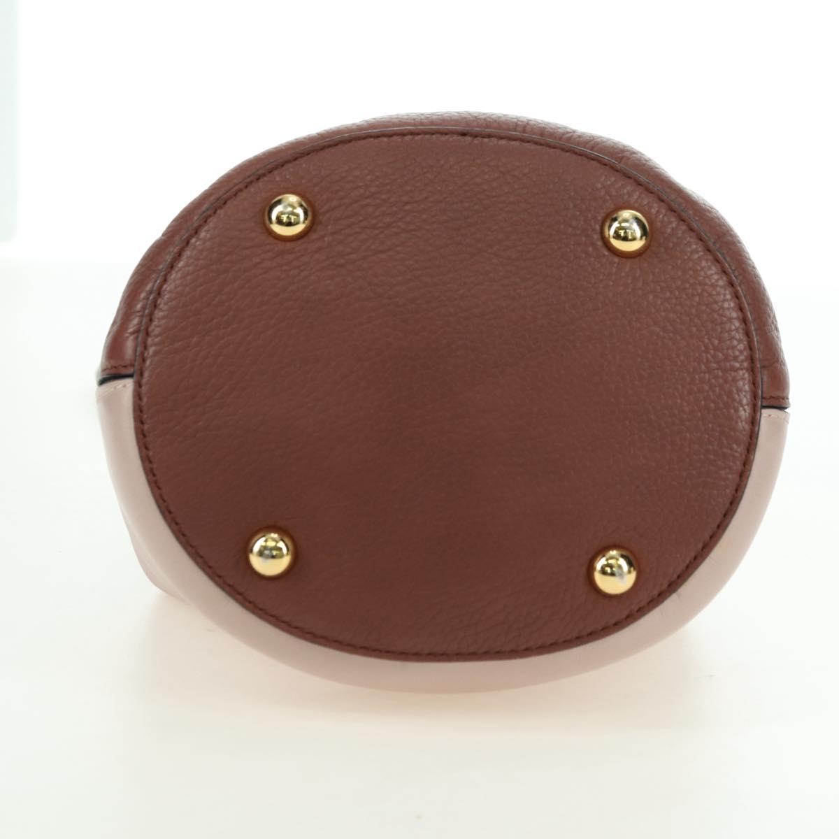 MARNI Panniers Hand Bag Leather 2way Beige Gold Auth 178605V