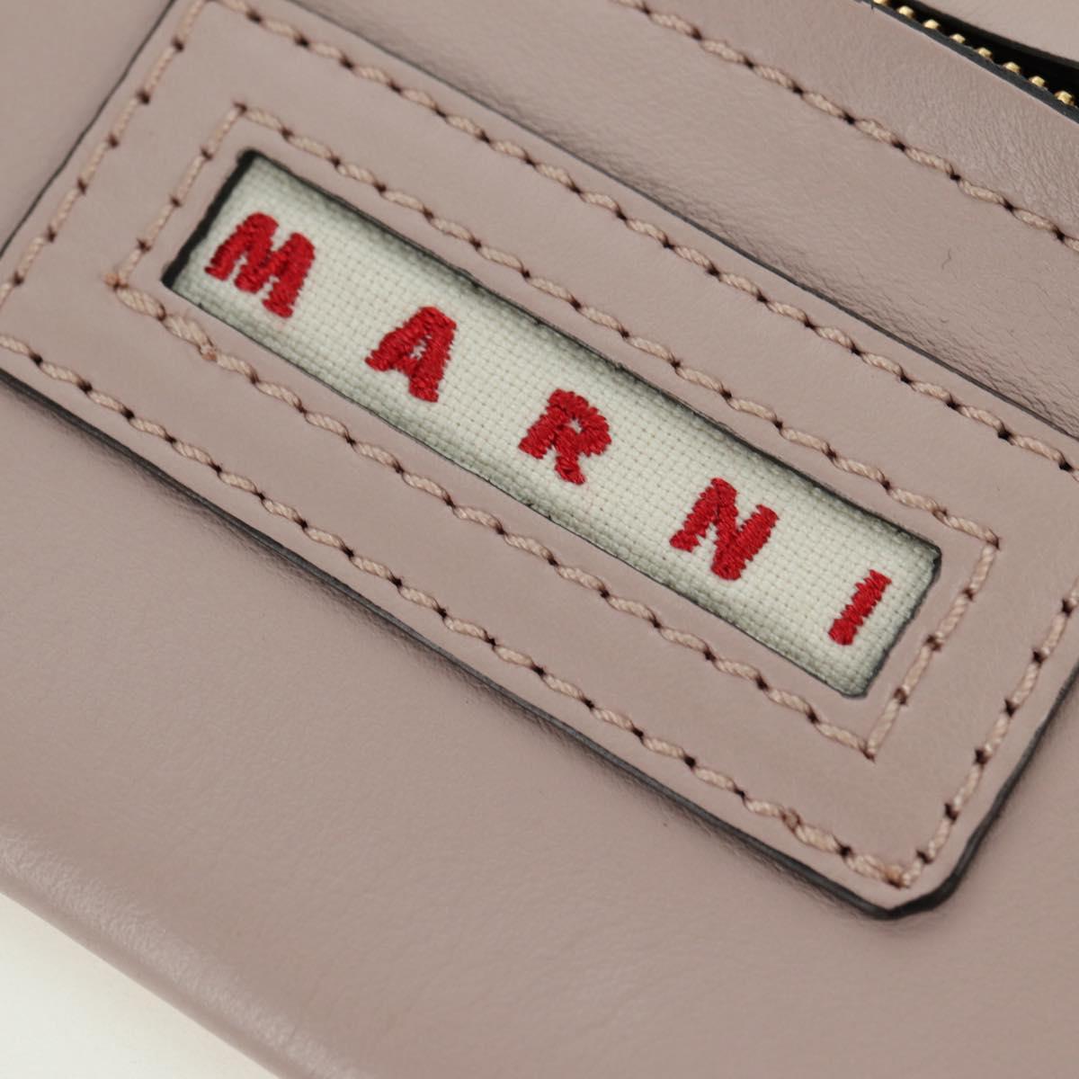 MARNI Panniers Hand Bag Leather 2way Beige Gold Auth 178605V