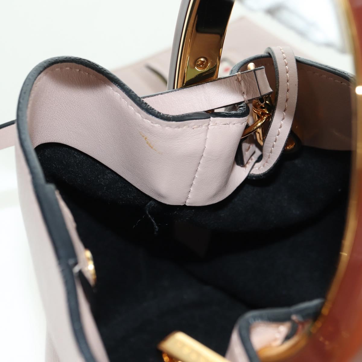 MARNI Panniers Hand Bag Leather 2way Beige Gold Auth 178605V