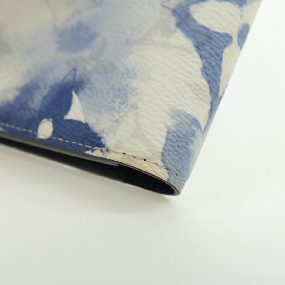 LOUIS VUITTON Watercolor Portefeuille Multi Ple Wallet Blue M80458 Auth 178607M