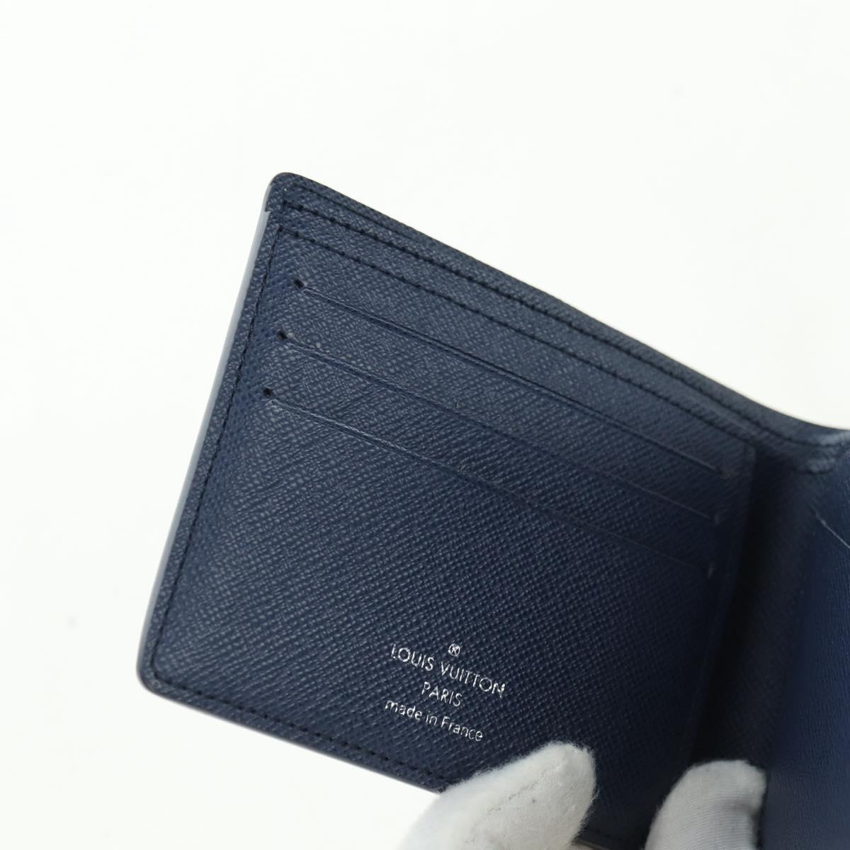 LOUIS VUITTON Watercolor Portefeuille Multi Ple Wallet Blue M80458 Auth 178607M