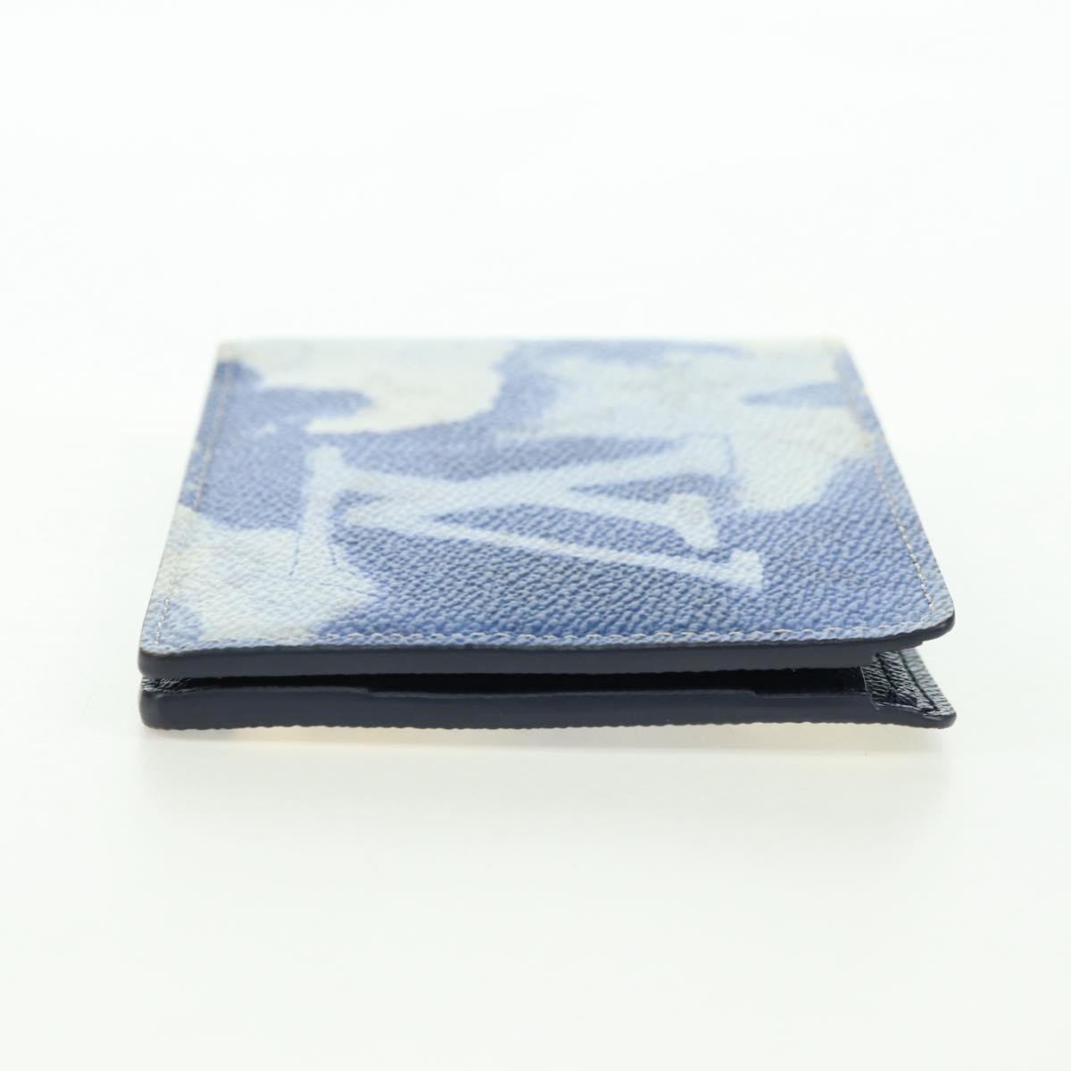 LOUIS VUITTON Watercolor Portefeuille Multi Ple Wallet Blue M80458 Auth 178607M