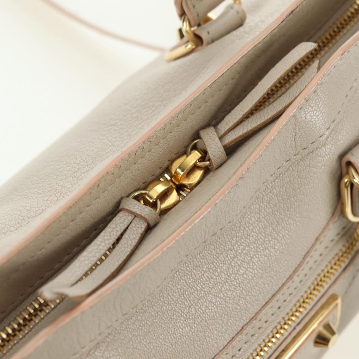 BALENCIAGA Classic Metal Edge City Bag Leather 2way Beige 432831 Auth 178610SAM