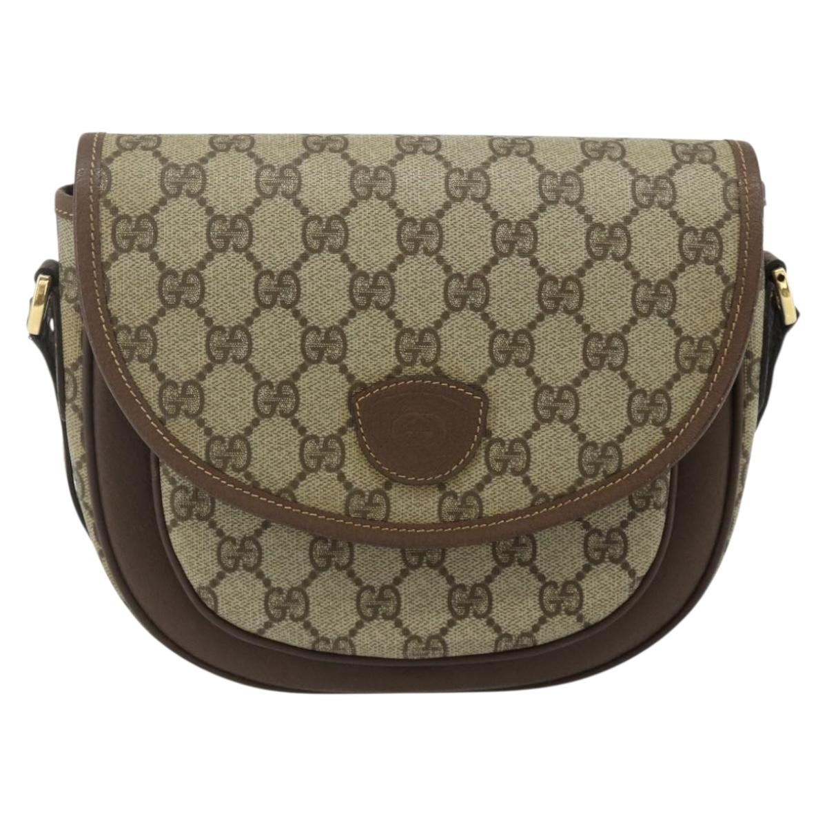 GUCCI GG Supreme Shoulder Bag PVC Beige Gold 001 58 6861 Auth 178629