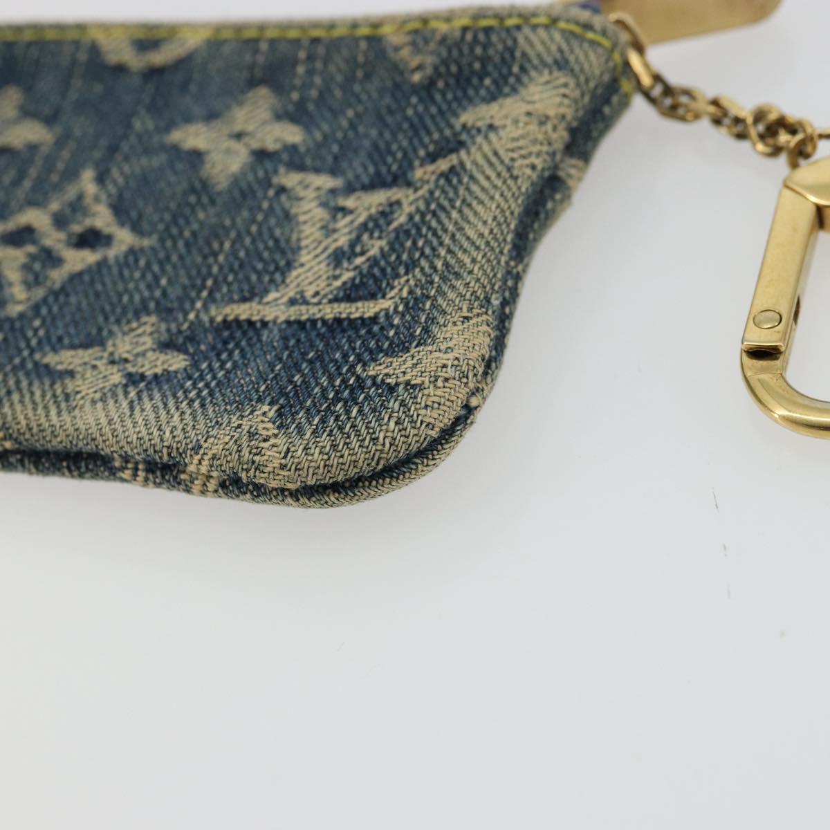 LOUIS VUITTON Monogram Denim Pochette Cles Purse Blue M95343 LV Auth 178632A