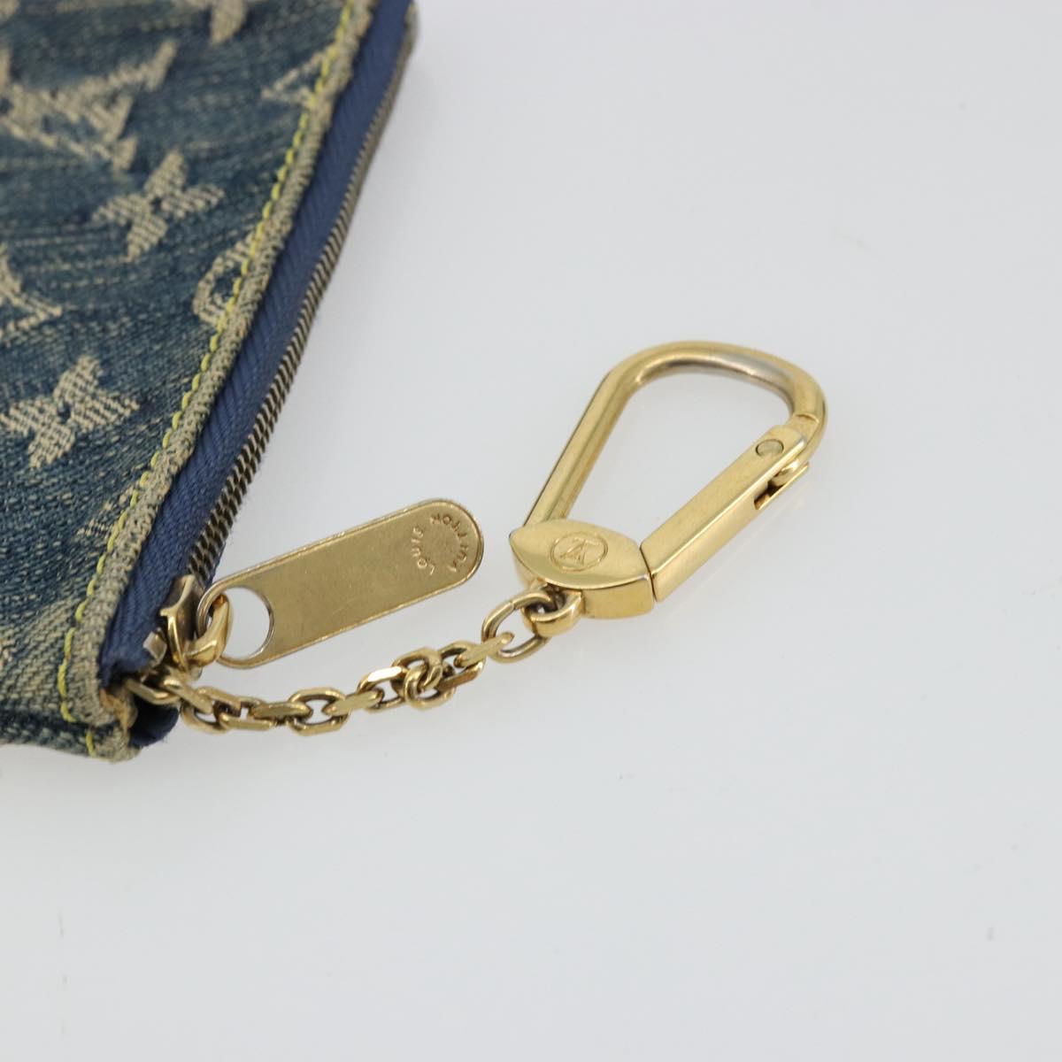 LOUIS VUITTON Monogram Denim Pochette Cles Purse Blue M95343 LV Auth 178632A