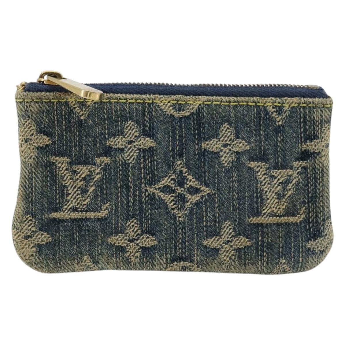 LOUIS VUITTON Monogram Denim Pochette Cles Purse Blue M95343 LV Auth 178632A