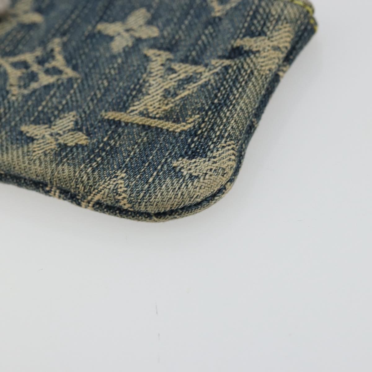 LOUIS VUITTON Monogram Denim Pochette Cles Purse Blue M95343 LV Auth 178632A
