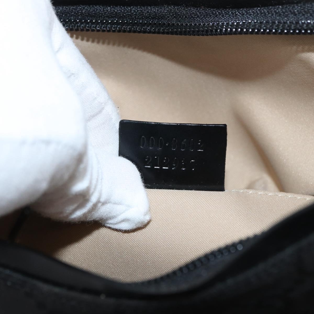 GUCCI GG Canvas Shoulder Bag Nylon Black Gold 000 8602 Auth 178635A