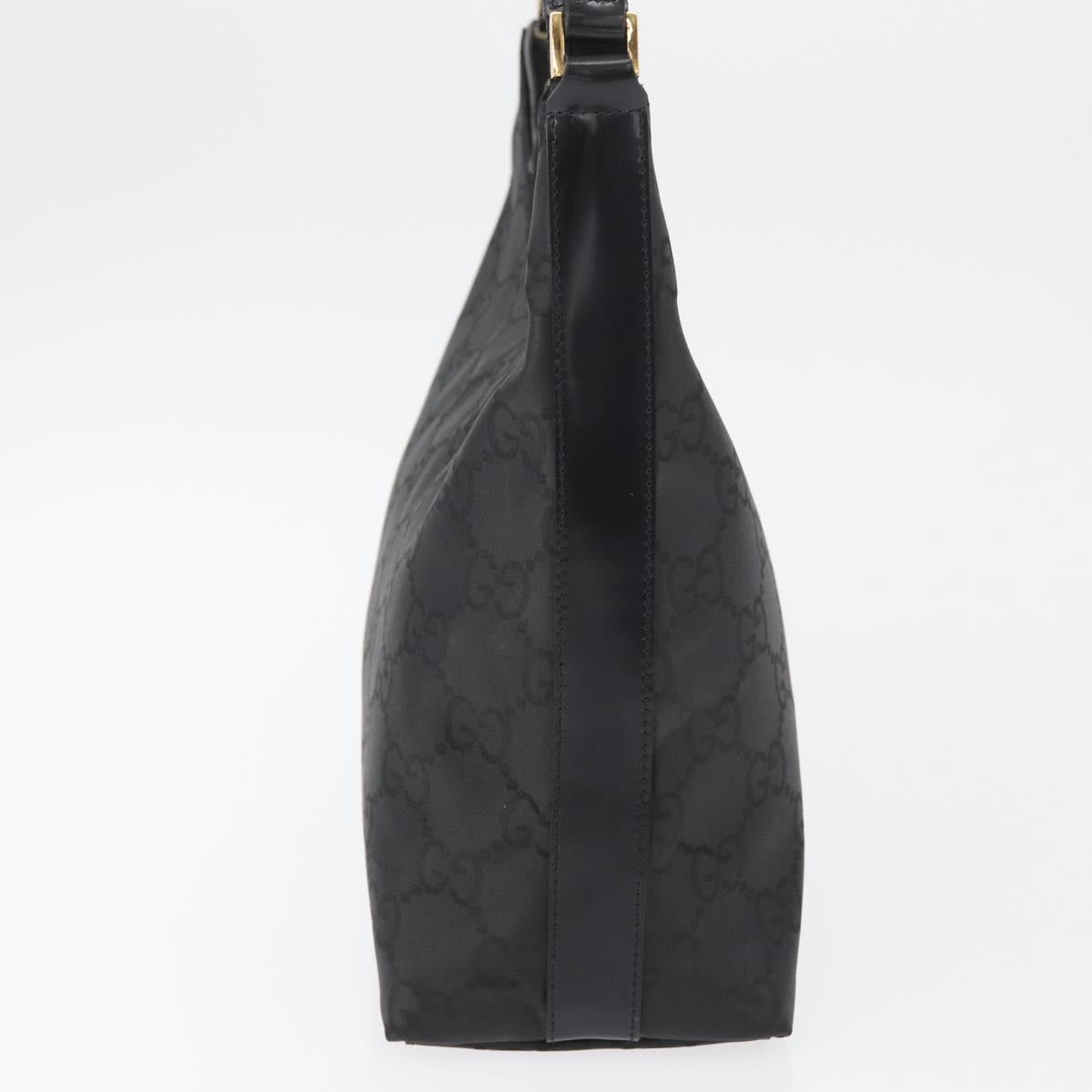 GUCCI GG Canvas Shoulder Bag Nylon Black Gold 000 8602 Auth 178635A