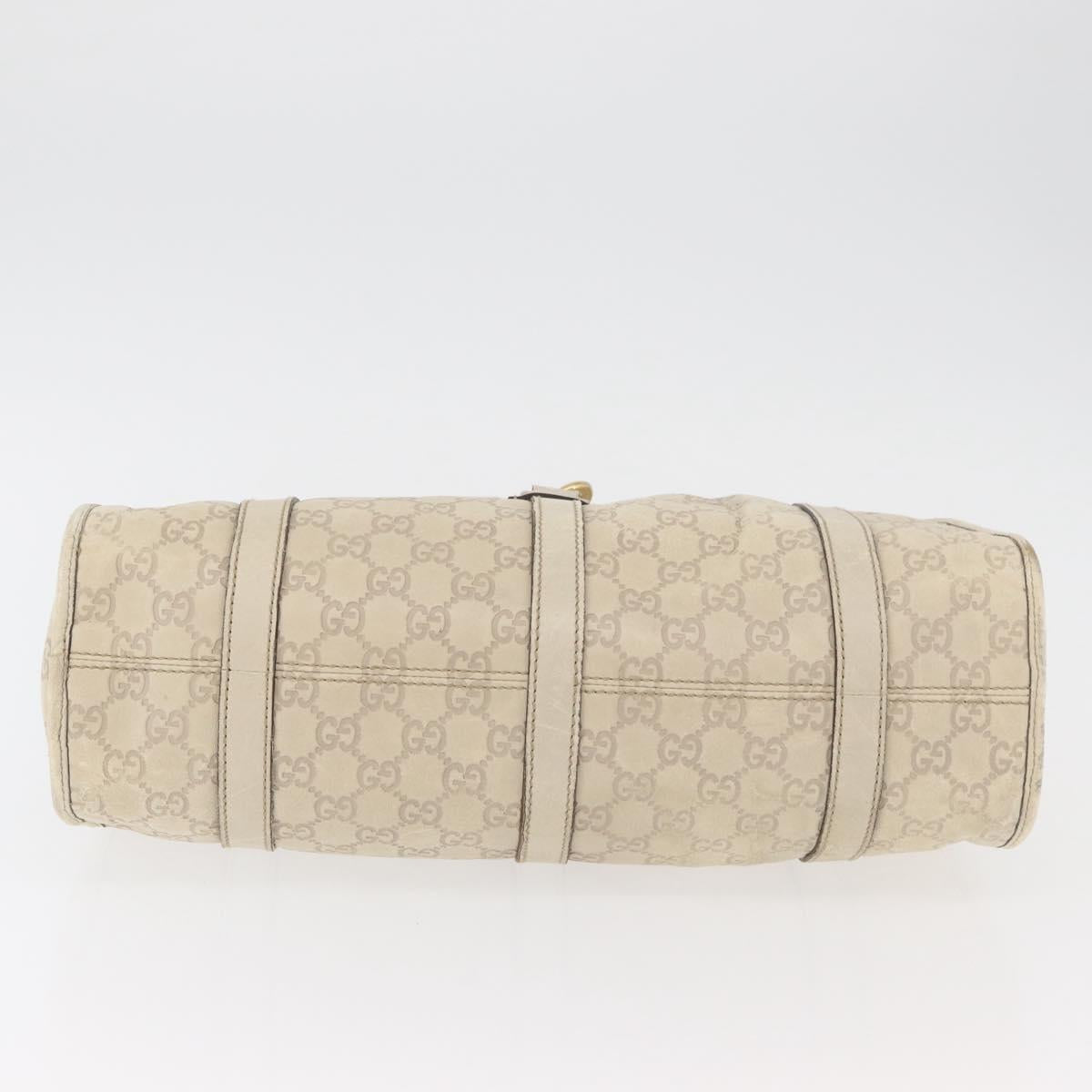GUCCI GG Canvas Guccissima Jackie Bag Leather Cream Gold 203494 Auth 178636