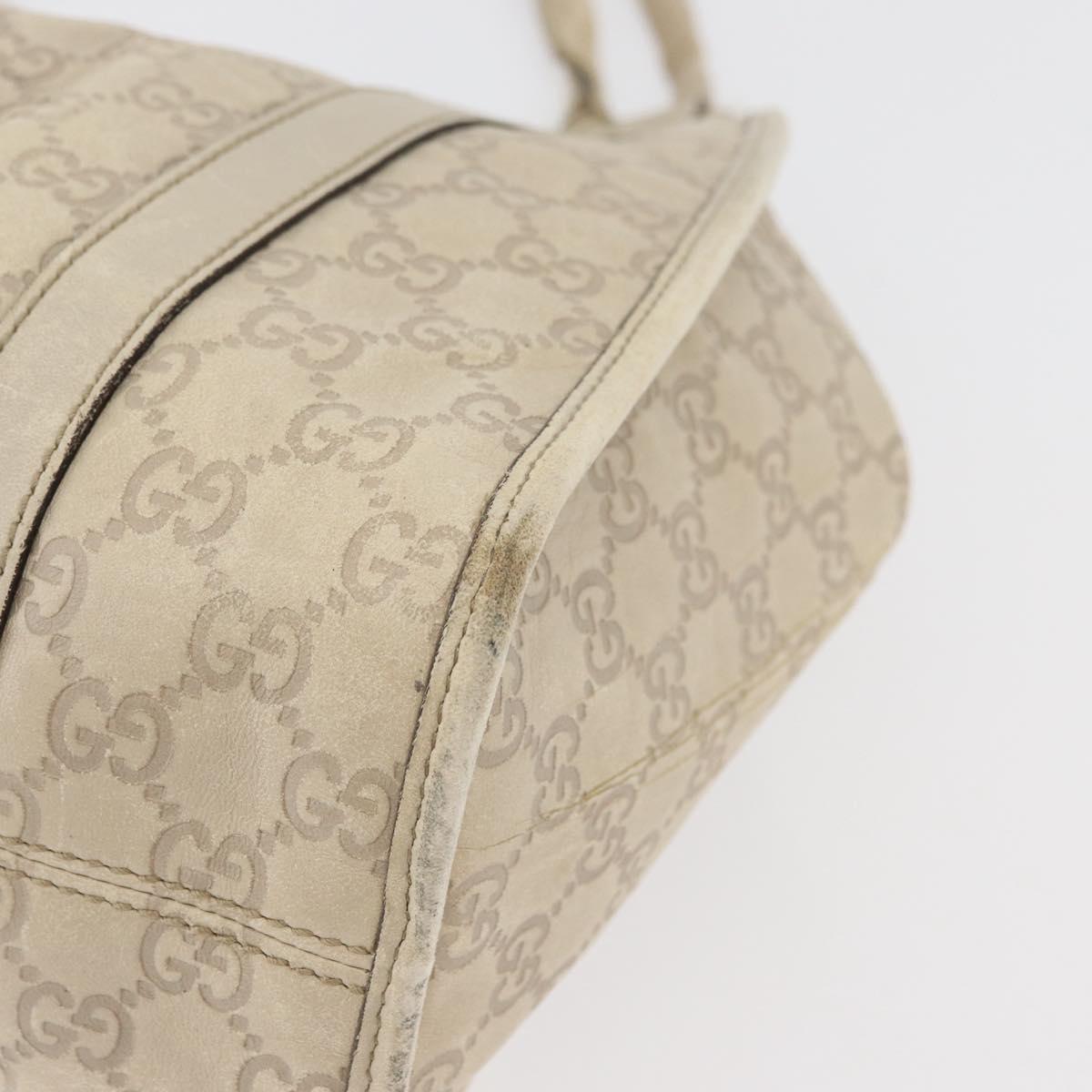 GUCCI GG Canvas Guccissima Jackie Bag Leather Cream Gold 203494 Auth 178636