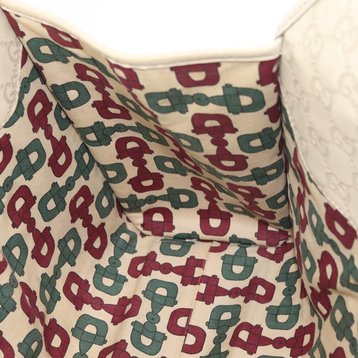 GUCCI GG Canvas Guccissima Jackie Bag Leather Cream Gold 203494 Auth 178636