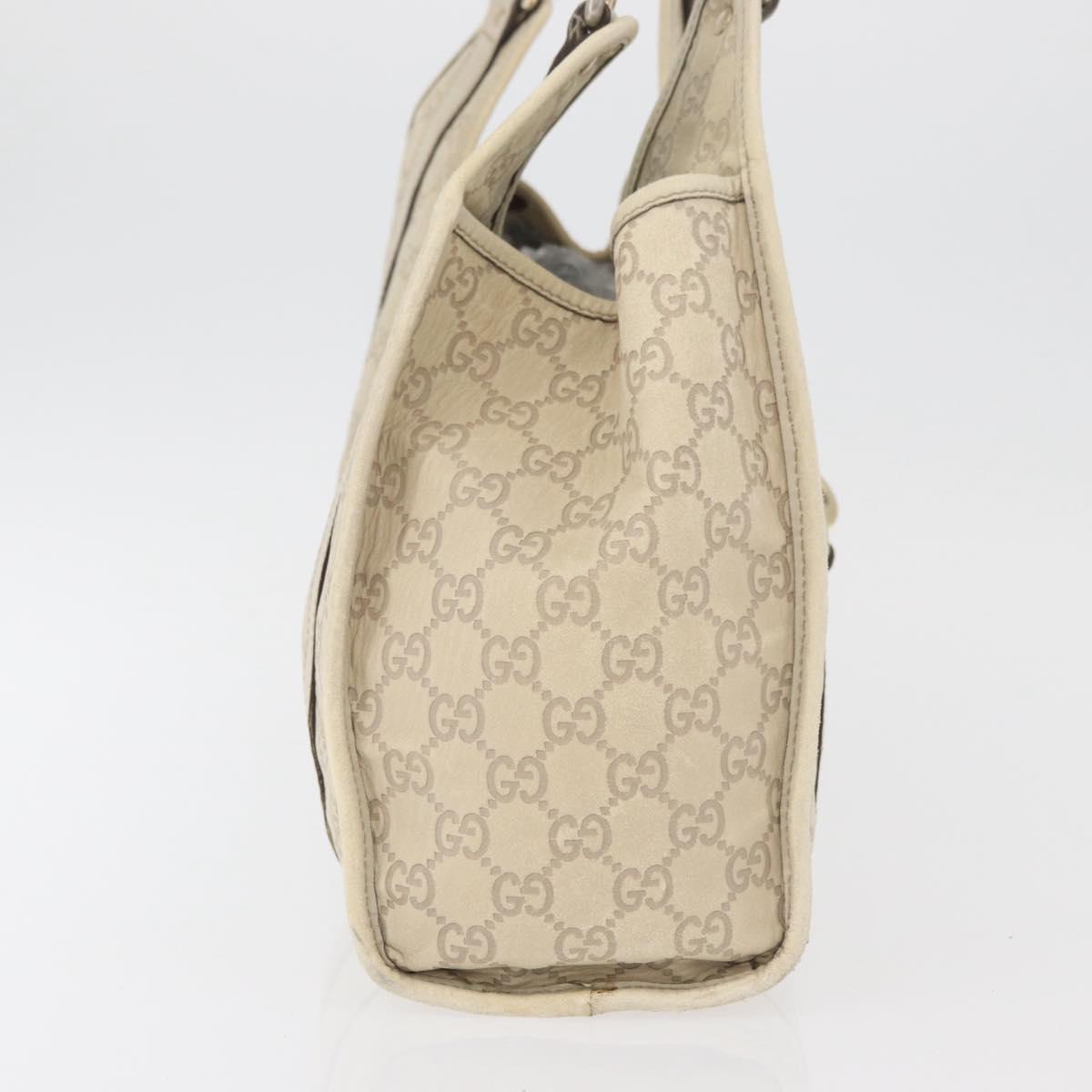 GUCCI GG Canvas Guccissima Jackie Bag Leather Cream Gold 203494 Auth 178636
