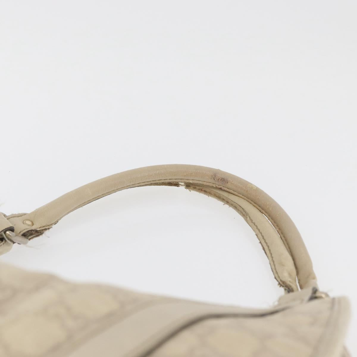 GUCCI GG Canvas Guccissima Jackie Bag Leather Cream Gold 203494 Auth 178636