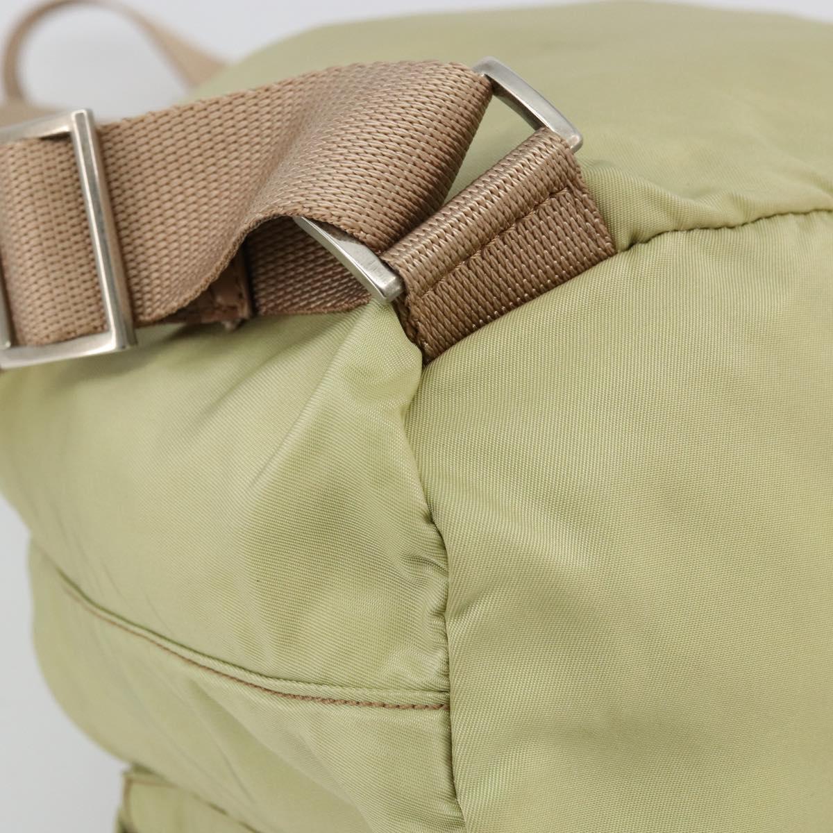 PRADA Backpack Nylon Khaki Silver Auth 178638