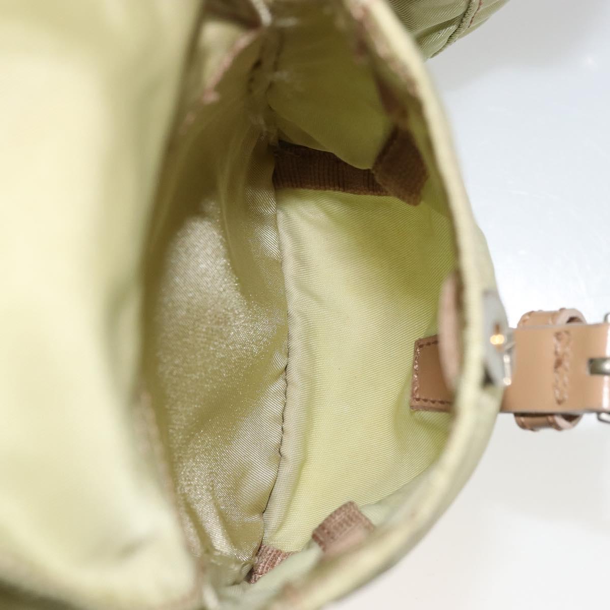 PRADA Backpack Nylon Khaki Silver Auth 178638
