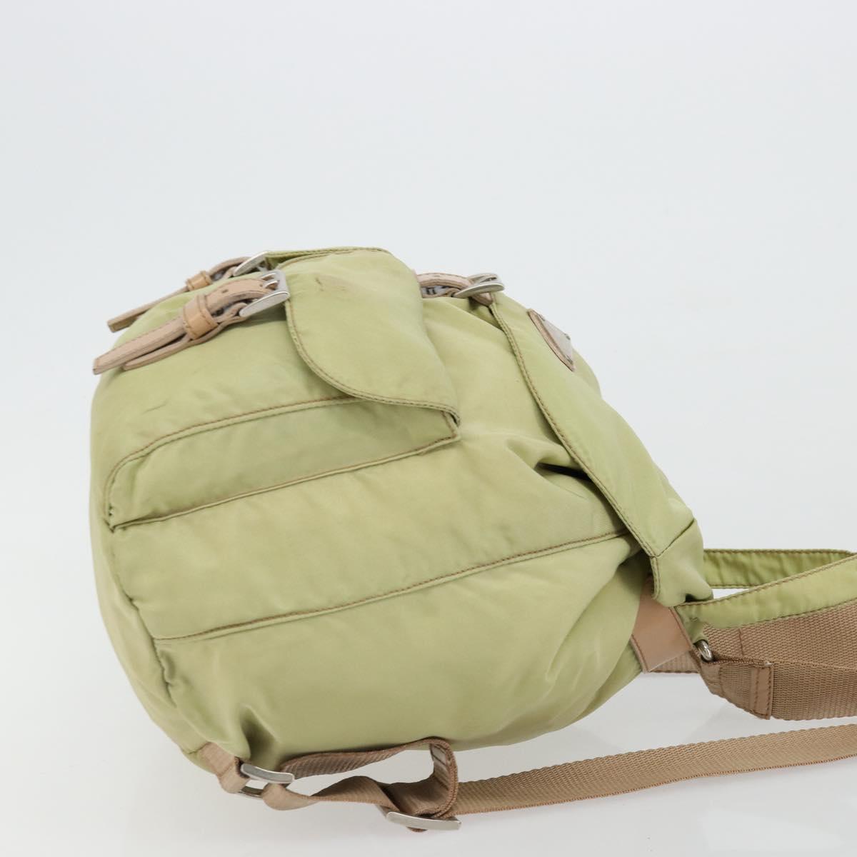 PRADA Backpack Nylon Khaki Silver Auth 178638