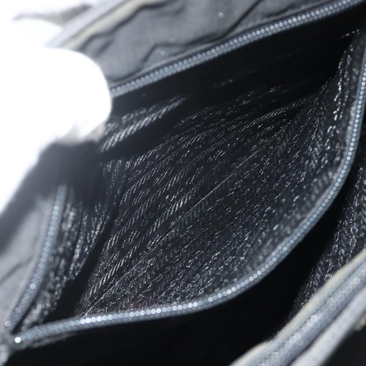 PRADA Hand Bag Nylon Black Silver Auth 178639