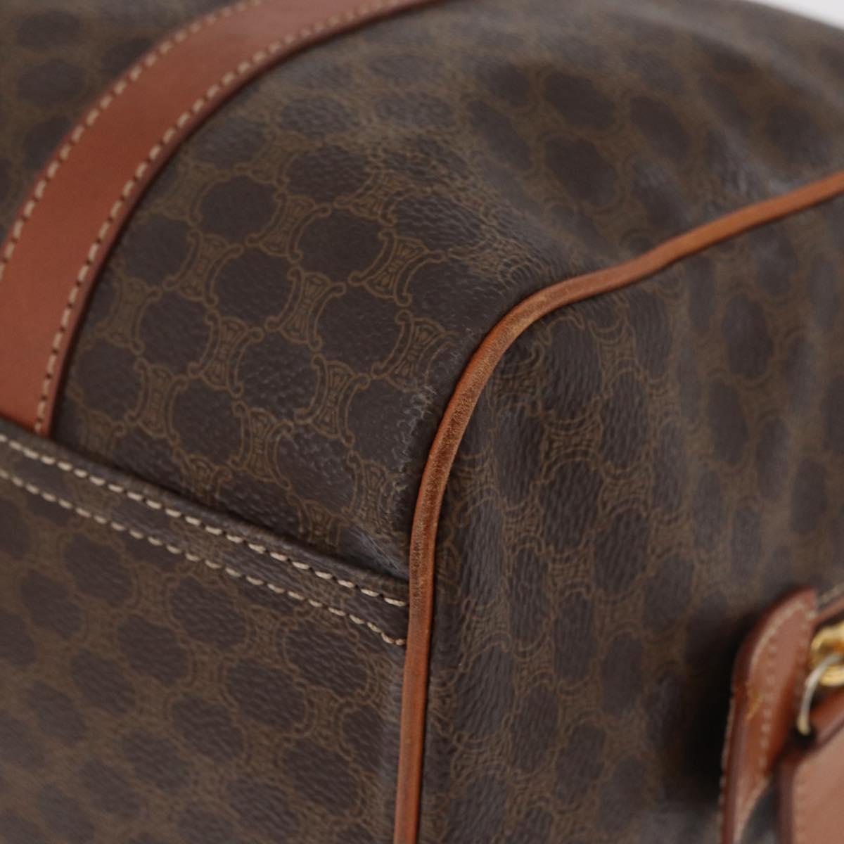 CELINE Macadam Canvas Hand Bag PVC Leather Brown Gold Auth 178652A