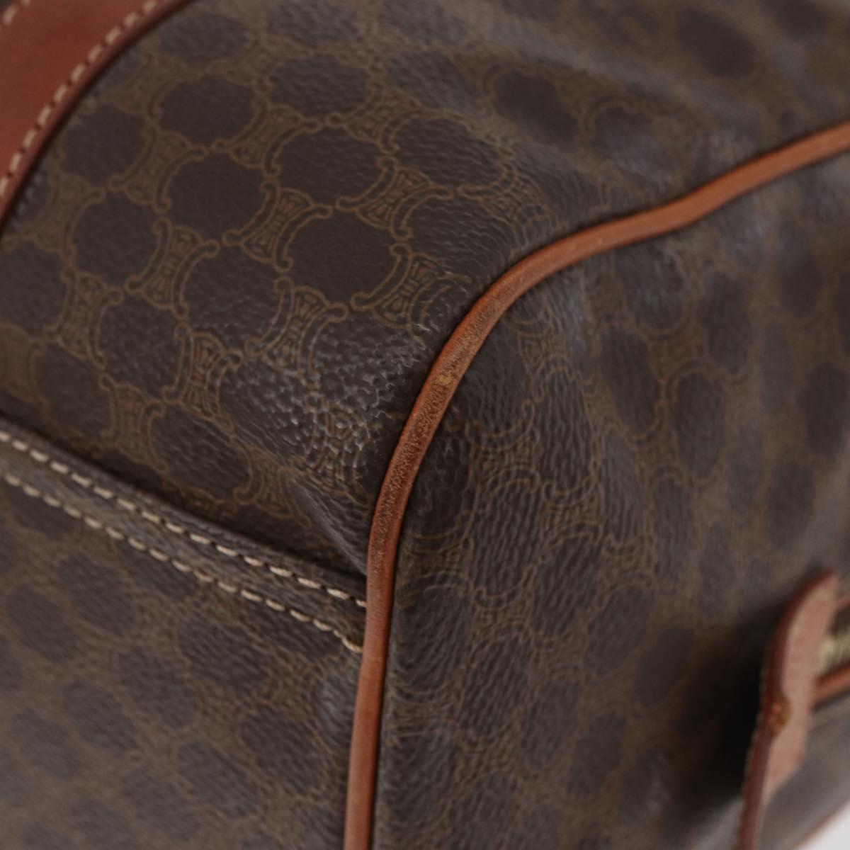 CELINE Macadam Canvas Hand Bag PVC Leather Brown Gold Auth 178652A