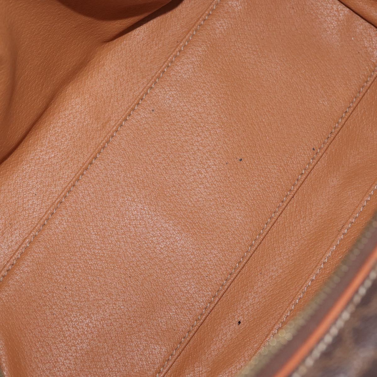 CELINE Macadam Canvas Hand Bag PVC Leather Brown Gold Auth 178652A