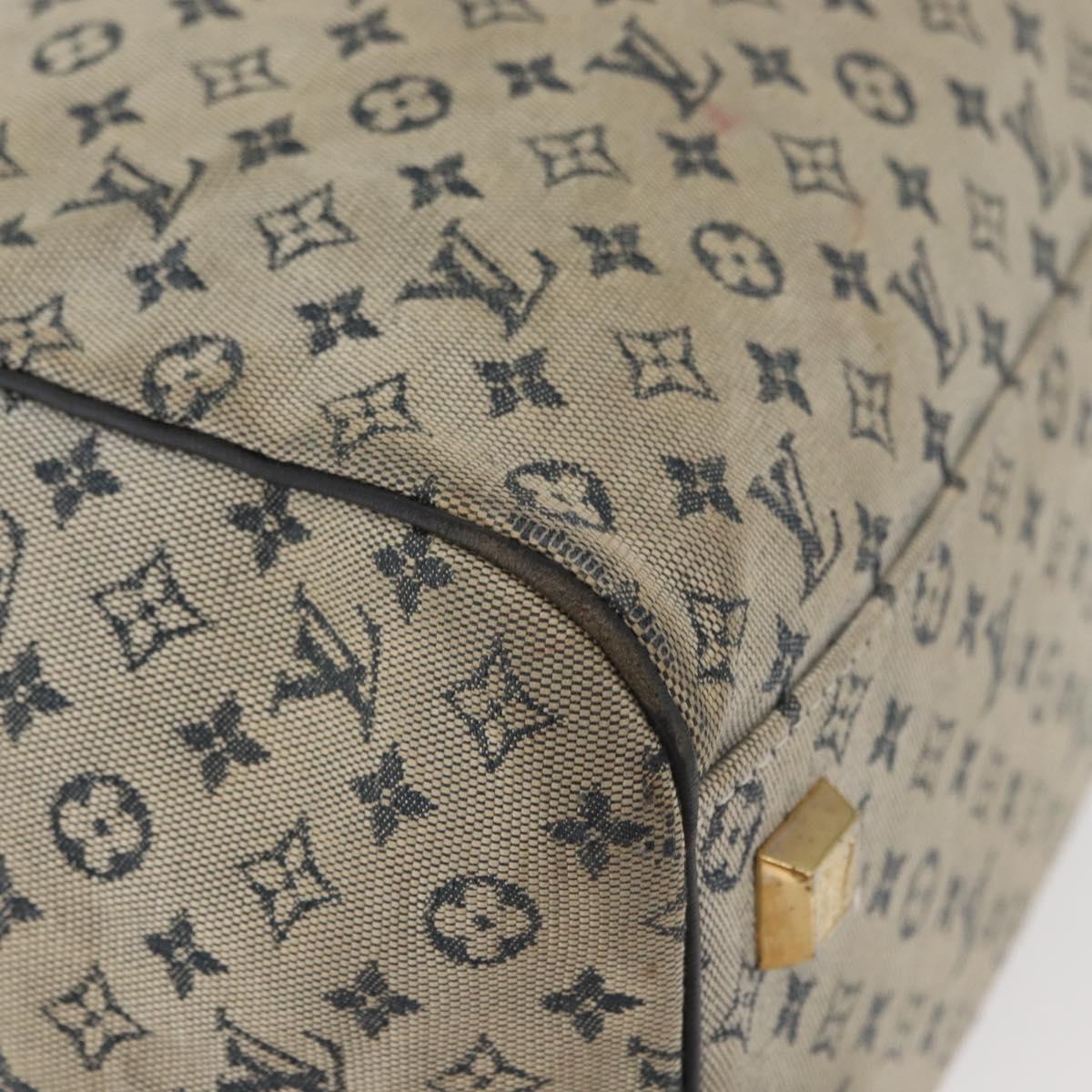 LOUIS VUITTON Monogram Mini Josephine GM Hand Bag Blue M92211 LV Auth 178684