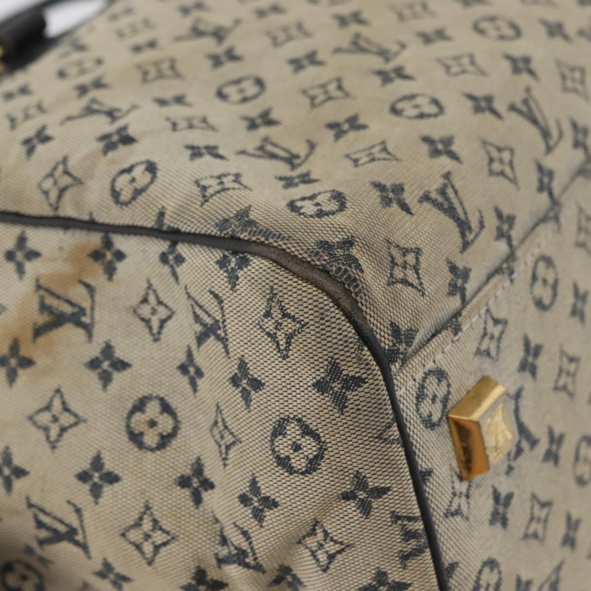 LOUIS VUITTON Monogram Mini Josephine GM Hand Bag Blue M92211 LV Auth 178684