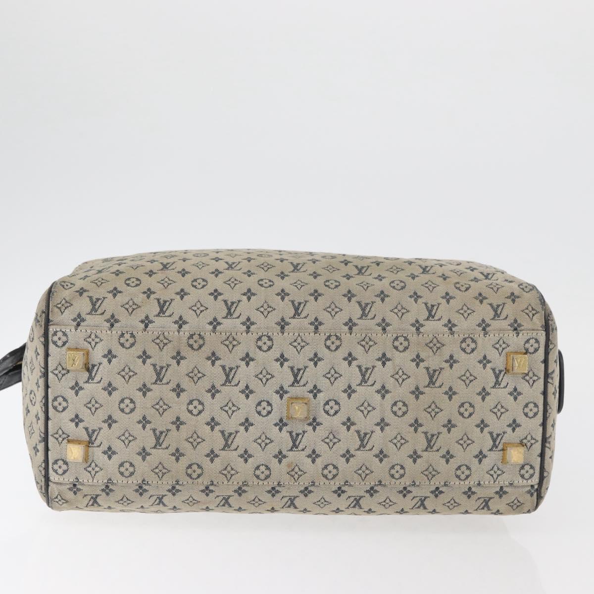 LOUIS VUITTON Monogram Mini Josephine GM Hand Bag Blue M92211 LV Auth 178684