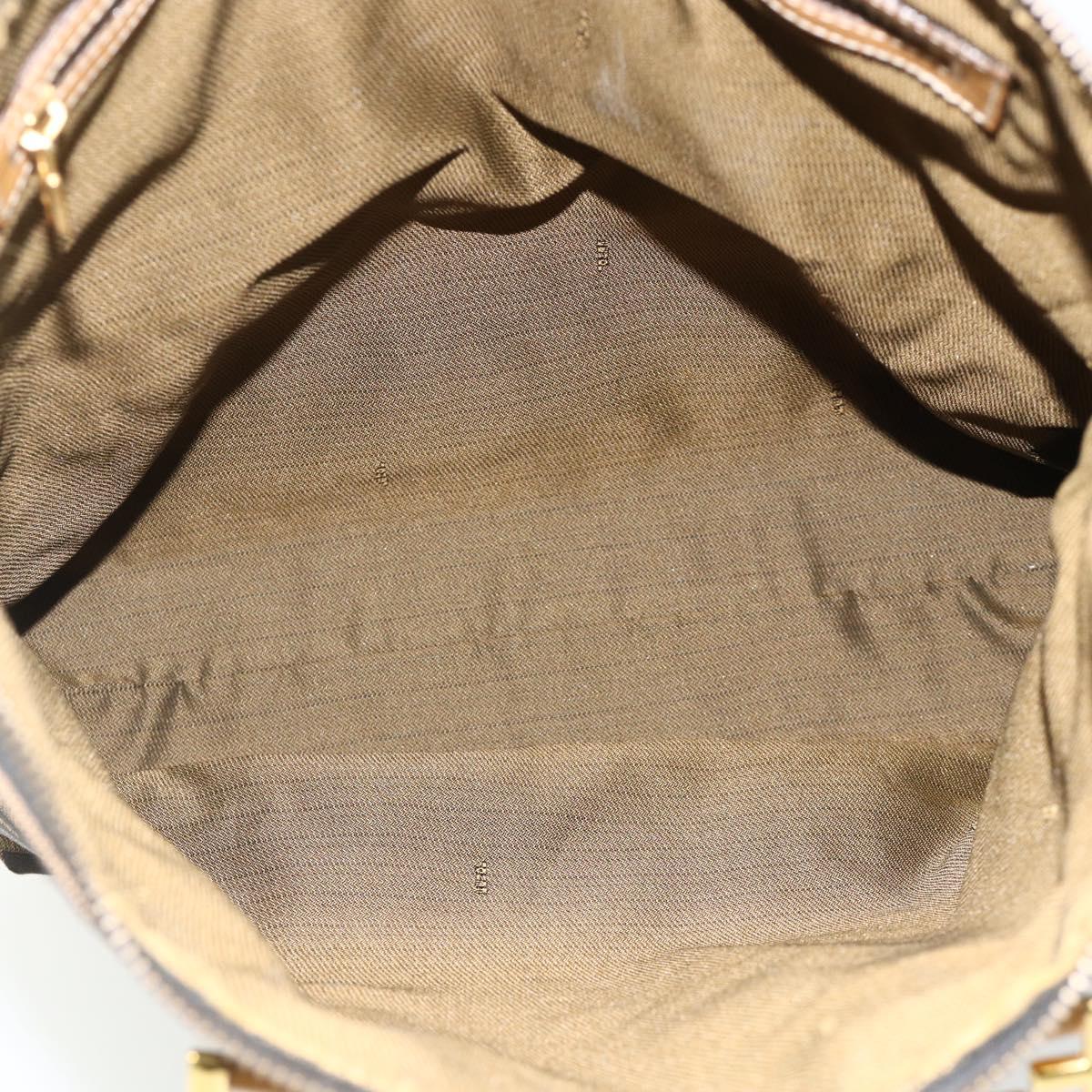 FENDI Zucca Canvas Hand Bag Black Brown Auth 178688A