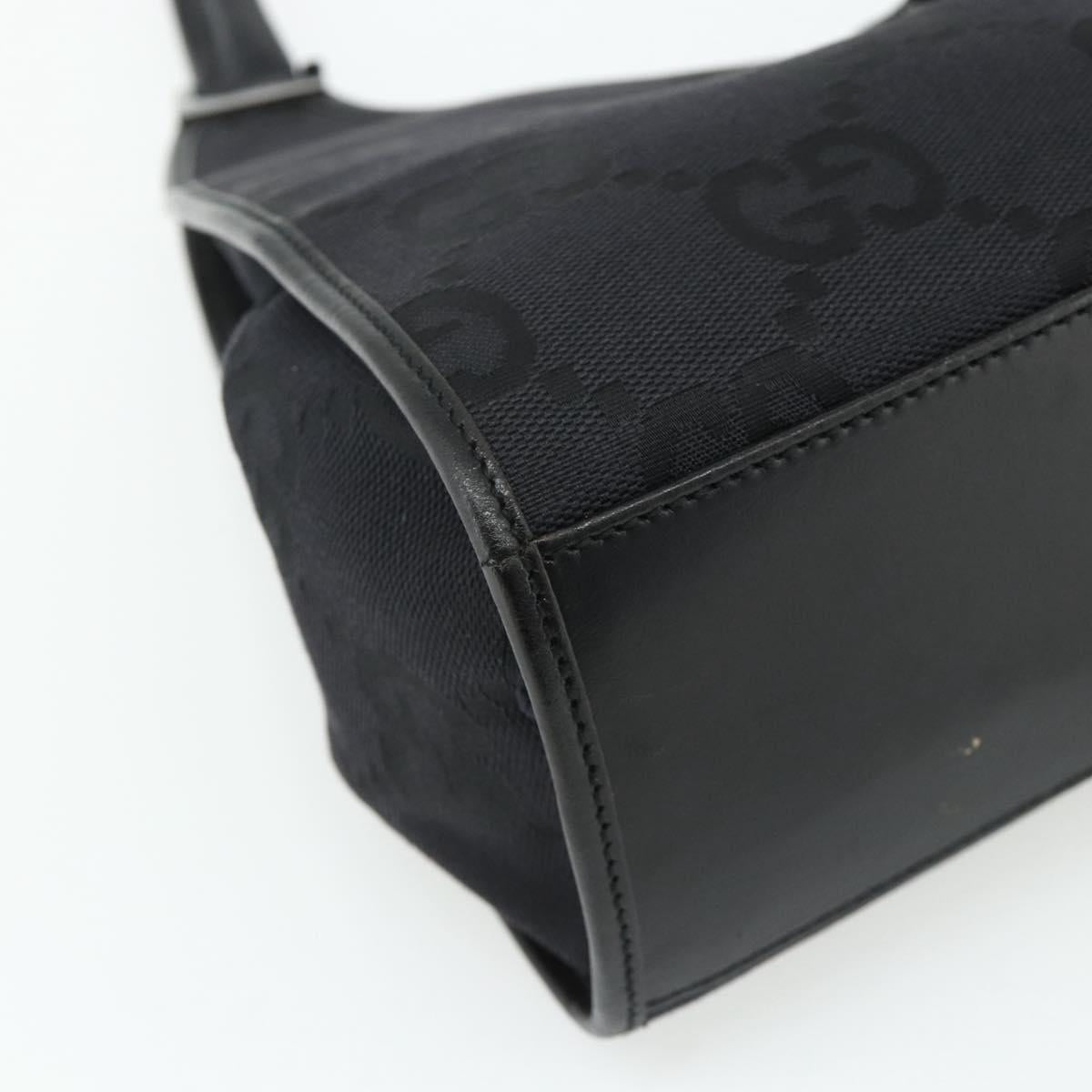 GUCCI GG Canvas Jackie Shoulder Bag Black Silver 002 1067 Auth 178724