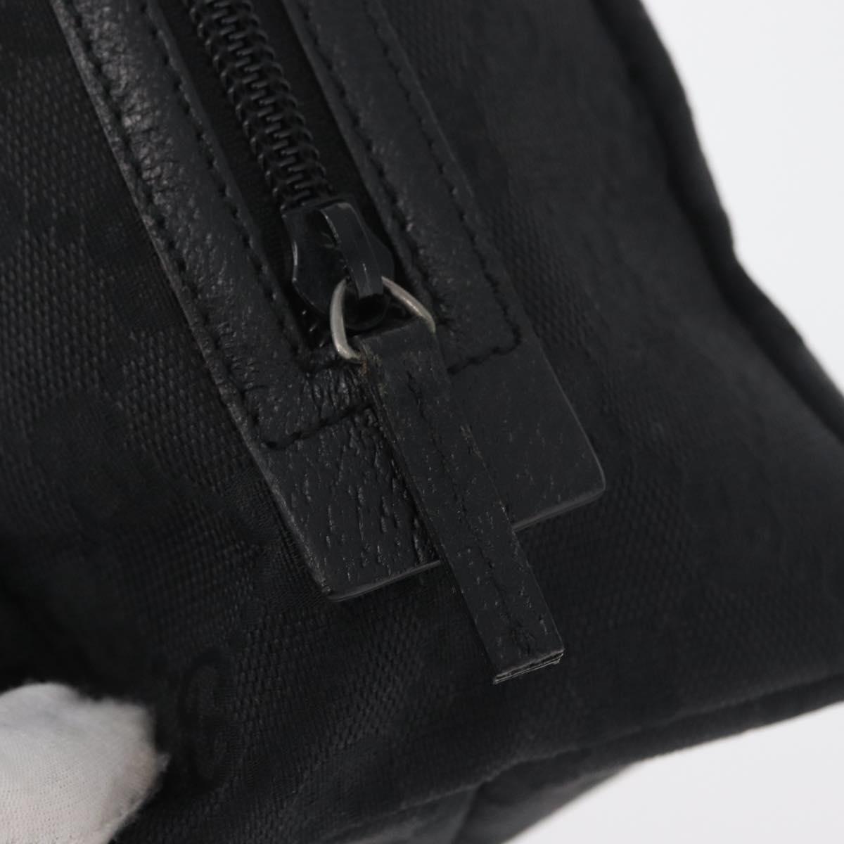 GUCCI GG Canvas Hand Bag Black Silver 124542 Auth 178727A