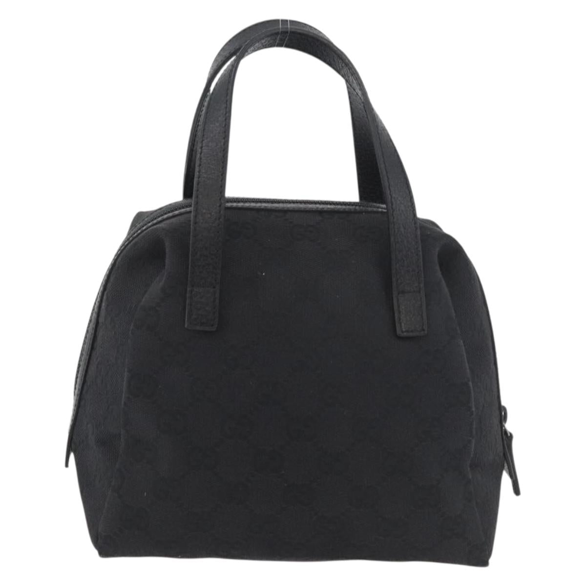 GUCCI GG Canvas Hand Bag Black Silver 124542 Auth 178727A