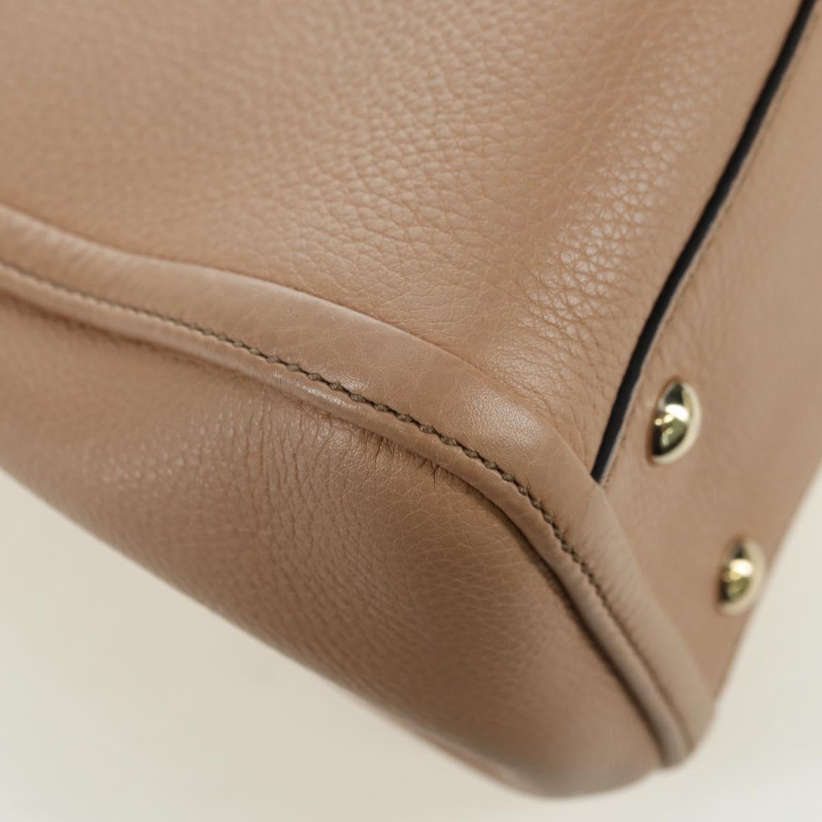 GUCCI Soho Hand Bag Leather 2way Pink Gold 336751 Auth 178732V