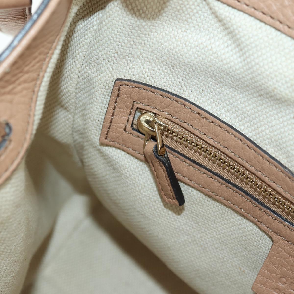 GUCCI Soho Hand Bag Leather 2way Pink Gold 336751 Auth 178732V