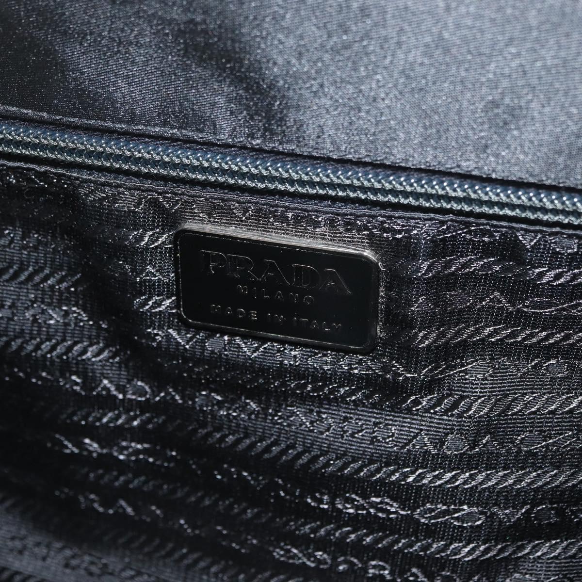 PRADA Shoulder Bag Nylon Black Silver Auth 178737A