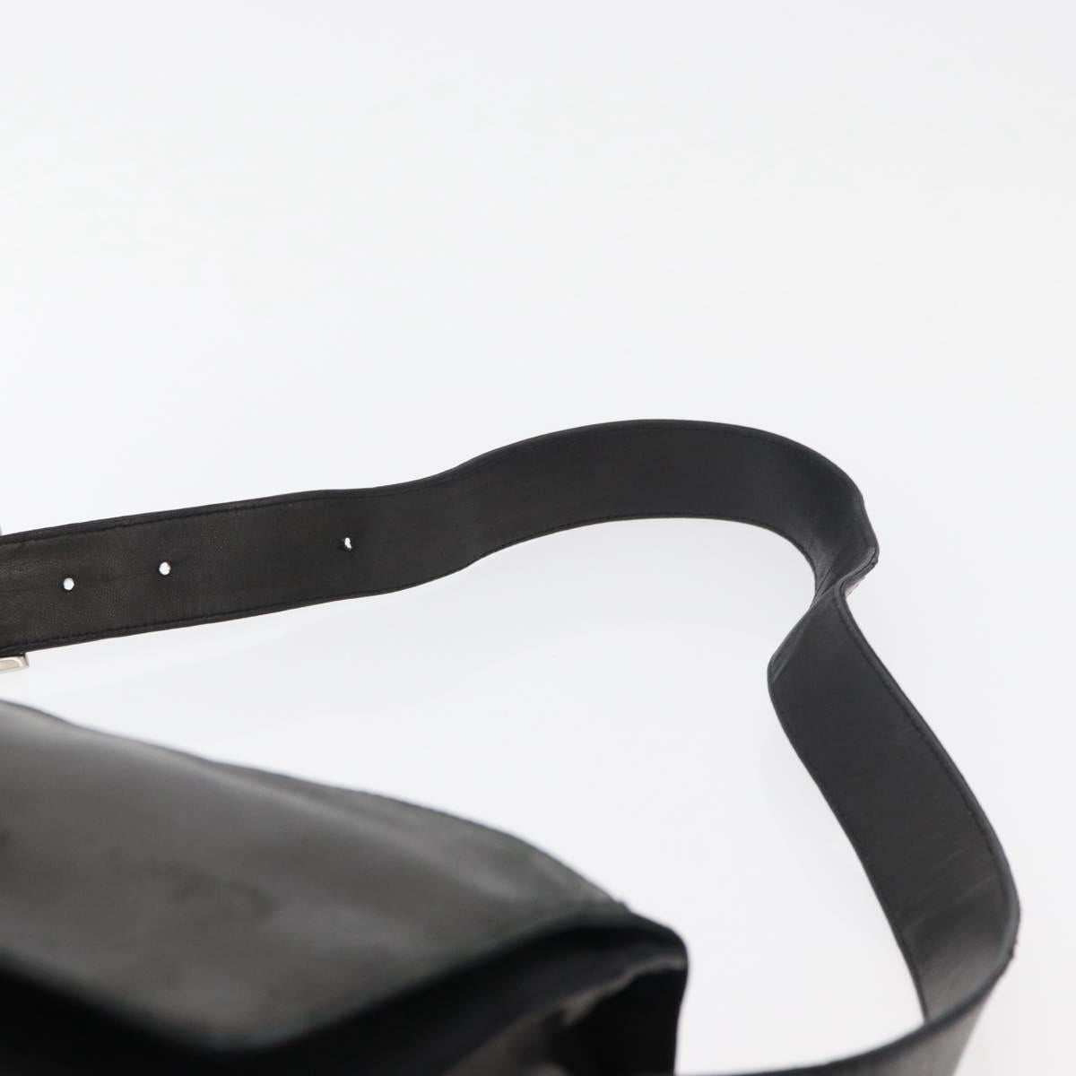 PRADA Shoulder Bag Nylon Black Silver Auth 178737A
