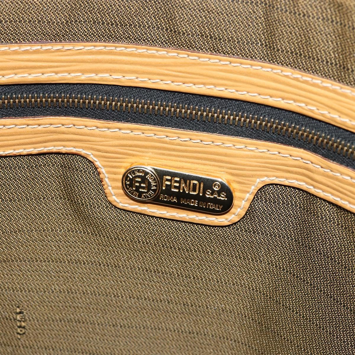 FENDI Zucca Canvas Hand Bag Black Brown Auth 178746A